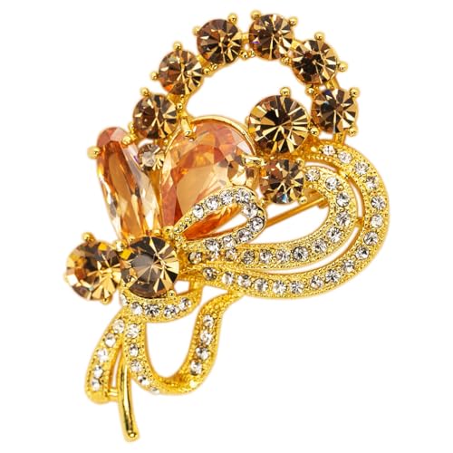 [デバリエ] ブローチ レディース 誕生日プレゼント 女性 母 義母 恩師 人気 ギフト フォーマル コサージュ ストール止め 退職祝い お返し お礼 入学 卒業 お礼 ゴールド (ゴージャス)