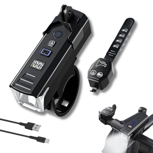 Aki An【デジタルオートライト】 自転車 ライト ワイヤレスリモコンホーン機能付自転車ライト 高輝度 ..