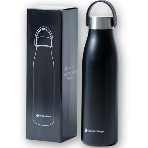 Espresso Tokyo セラコートボトル セラミックコーティング 水筒 食洗機対応 直飲み コーヒー を美味しく保つ 軽量 保温 保冷 (500ml)