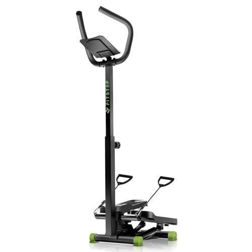 【パーソナルトレーナー監修】 FITSTEP ステッパー 静音 ハンドル付き スマホ・タブレットホルダー付き 健康器具 足踏み健康器具 健康ステッパー 足踏み 有酸素運動 筋トレ 室内 耐荷重120kg