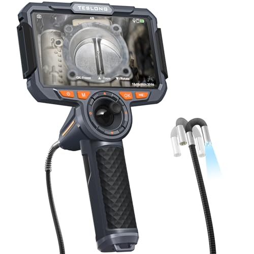 Teslong360°回転式内視鏡カメラ 先端可動式ファイバースコープ 6インチ IPS液晶モニター1080P百万画素..