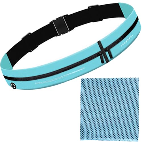 ランニング ポーチ 冷感タオル付き 揺れない 驚きのフィット感 防水 防汗 大容量 独立2ポケット マラソ..