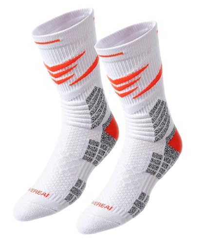 [Aqinmony] スポーツソックス バスケットボールソックス メンズ 無地 試合/練習用 靴下ソムリエ監修 中..