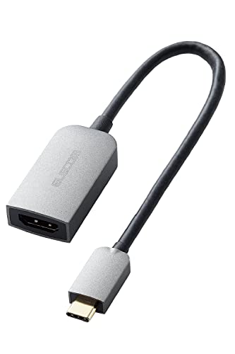 エレコム USB-C HDMI 変換アダプター 4K60Hz (USB C to HDMI 変換アダプタ) 0.15m シルバー 【iPhone 16/16 Pro/16 Pro Max/16 Plus 対応検証済】 ECAD-CHDMIQGM2