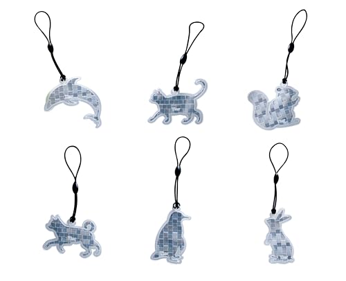 [Secure Life] 反射材 キーホルダー Tier アニマル6種セット｜通学・通勤・夜道の安全に！かわいい動物反射グッズ