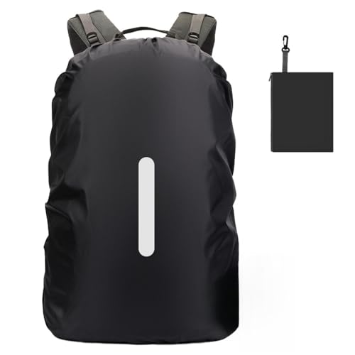 [NUWONAYA] リュックカバー 収納ポーチ付き 一字ベルト ザックカバー 防水 雨用 反射材 レインカバー ..