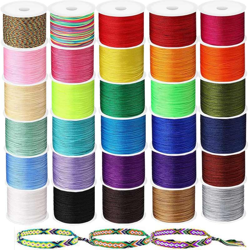 1500m ナイロン紐 、BetterJonny ナイロン糸 丸紐 手編み紐 ナイロ ンロープ 結び紐 サテンコード 細い..