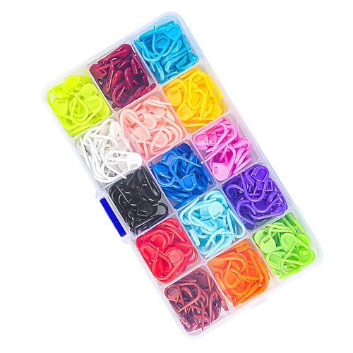 MOCOXYKLXY 段数マーカー 編み物 300枚セット15色 編み物マーカー 安全ピン ステッチマーカー カラフル..