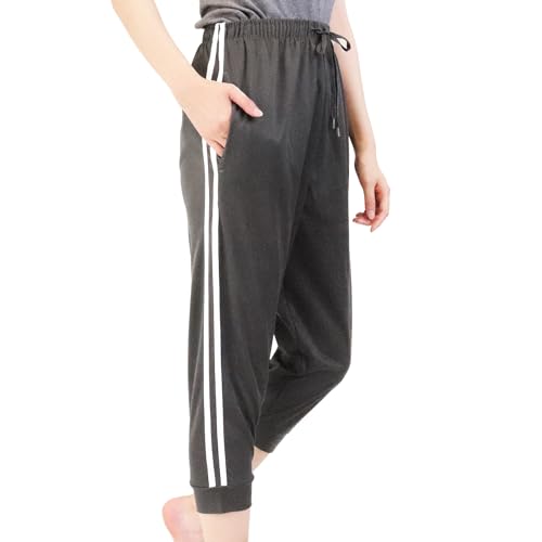 [イビザストア] スポーツウェア レディース 7分丈 ジョガーパンツ 2本ライン ドライメッシュ (JP, アル..