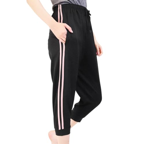[イビザストア] スポーツウェア レディース 7分丈 ジョガーパンツ 2本ライン ドライメッシュ (JP, アル..