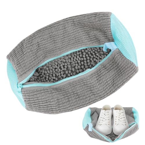 Youmay 靴 洗濯ネット ランドリーネット - ズックリーンネット シューズネット ドラム式 円筒型 洗濯 スニーカー 上履きあらい 靴の損傷を防ぐ 型崩れ防止 丈夫 耐久性 家庭用 1個 （グレー）