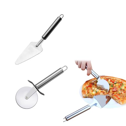 Coollooda ピザナイフ ピザカッター 2点セット ピザ窯キット ピザサーバー カッター ピザ切りカッター ..