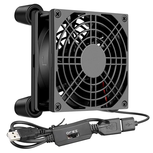 GDSTIME USBファン 92mm X 25mm 9cm DC 5V USB 冷却ファン、横置き冷却台/ルーター/アンプ/PC/TVボック..