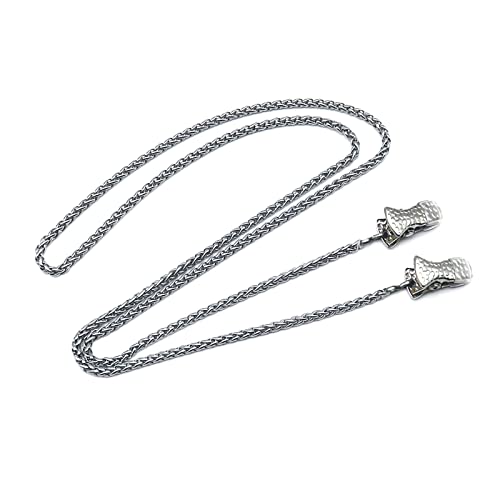 [Mimimelon] 男性のためのステンレス鋼のメガネチェーン めがね眼鏡ストラップネックレス フェイスマス..