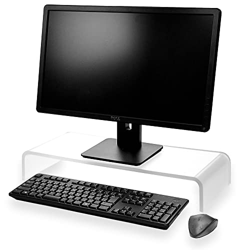 Kuai モニター台 【全4色・2サイズ】 アクリル 卓上 パソコン台 キーボード収納 高さ9cm Lサイズ (マット)