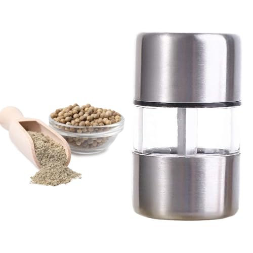 PAVIKE ペッパーミル 手動 小型 ソルトミル ごますり器 スパイスミル 胡椒ミル ゴマ、胡麻、岩塩、こしょう、山椒、黒胡椒専用 調味料入れ キッチン用 料理作り 和食 洋食