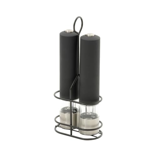 武田コーポレーション 【スパイス・調味料入れ・ボトル】 ブラック 4.5×4.5×22cm ライト付き電動スパイスミルスタンドセット UN3-DSP45BK