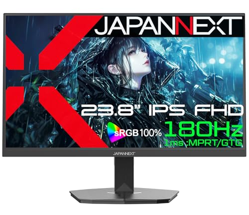 【ECサイト】JAPANNEXT 23.8インチ IPSパネル搭載 180Hz対応 フルHD(1920x1080)解像度 ゲーミングモニター JN-Ei238G180F HDMI DP 1ms(GTG/MPRT) HDR sRGB:100% PS5:120Hz接続【2年保証】
