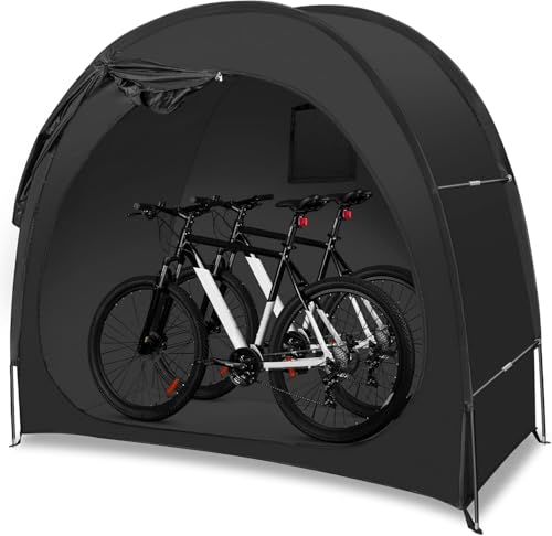 BQKOZFIN 自転車置き場 自転車庫 サイクルテントガレージ 1-2台用 省スペース 撥水 自転車 収納 梅雨対策 組み立てが簡単 屋外 物置き 防塵 (ブ...