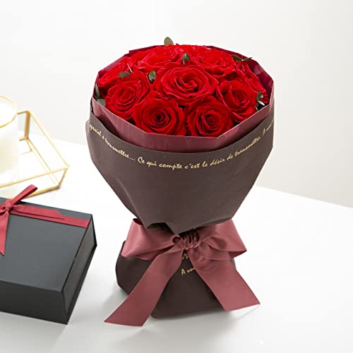 プリザーブドフラワー 花束 ブーケ 12本 薔薇 『ローズスタンドブーケ』 (レッド)