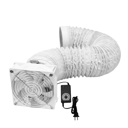 Sidvkut ダクト用換気扇 3000rpm 無段階調速スイッチ付き 軸流ファン 120mm 38mm厚 静音タイプ 塗装ブ..