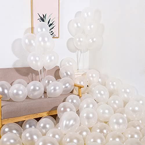 Senteria バルーン 風船 ホワイトパールバルーン 100個入り 10インチ ゴム風船 丸型 光沢 誕生日会 結婚式 卒業 開店 店舗装飾 お祭り 文化祭 お祝い 記念日 イベント ハッピーバースデー パーテ