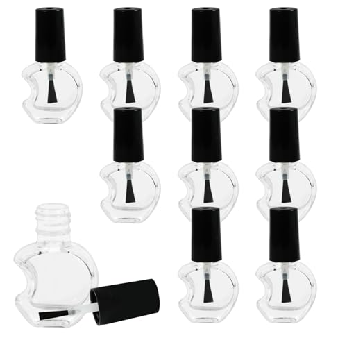 seimeinoki マニキュアボトル 5ml エナメルボトル 10個入り 空 透明 ガラス瓶 花の形 ネイル容器 空ボ..