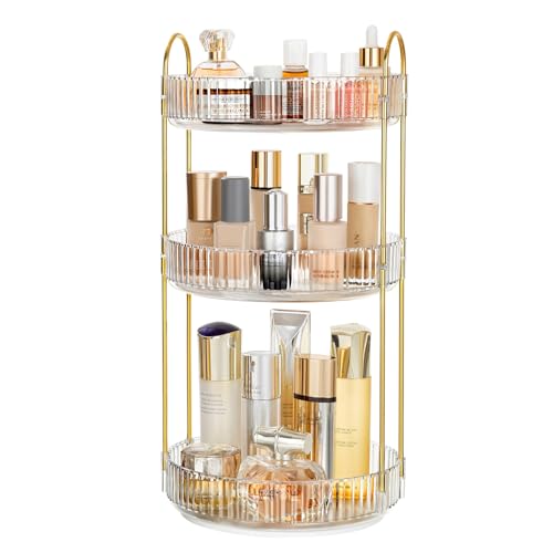 コスメ収納 360回転式 透明 化粧品収納ボックス 小物入れ 大容量化粧台 洗面所収納ボックス 整理簡単 ..