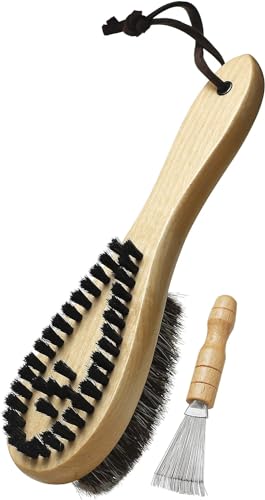 【秋冬家庭必需品】Snana 洋服ブラシ 毛玉取り けだまとり 人気 馬毛 両面タイプ ヒモ付き 毛玉取り 天然馬毛 豚毛100% 天然木 ホコリ取り 花粉対策...