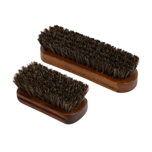 [SCGEHA] 馬毛ブラシ 靴磨き 大小2個セット やわらかいブラシ ホコリ落とし 土汚れを落とす 洋服の手入れ 大小2個セット