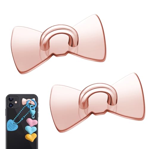 [VEAGIA] キーリングハンガー スマホ スマホストラップ リング 2個入り ハート型/リボン型 シルバー/ロ..