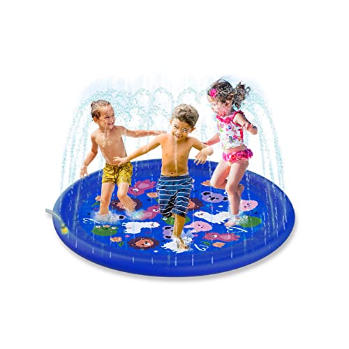 トレードワン(TRADE ONE) 噴水マット 直径約160cm 水遊び 子供用 水圧調整 簡単設置 空気入れ不要 ビニールプール ブルー 90077
