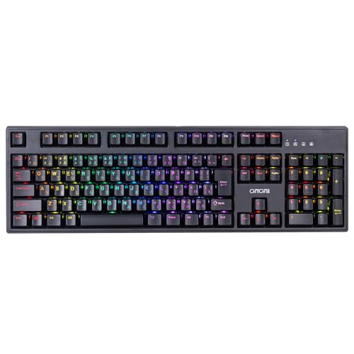 CHONCHOW ゲーミングキーボード メカニカル バックライト 108キー 赤軸 メカニカルキーボード 日本語配列 Bluetooth 無線 有線接続 3モード対応 快適な打鍵感 ゲーミングキーボード ホットスワッ