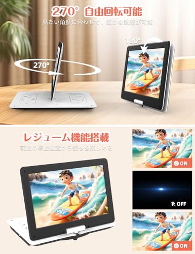 �ڿ����14.1�����Ķ����̡��ܤ��ݸ�⡼�ɡ�AESTIQUO �ݡ����֥�DVD�ץ졼�䡼 17.9�� CPRM�б� �ܤ�ͥ���� dvd�ץ졼�䡼 6����Ϣ³���� �꡼�����ե꡼ ��5000mAh �����̡�cd�ץ졼�䡼 TVƱ