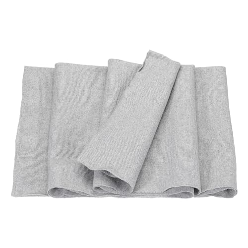 uxcell 47"のゴム付き袖口リブトリム綿生地ニットリブストレッチテープ袖口ウエストバンド 縫製用 20"幅 グレー