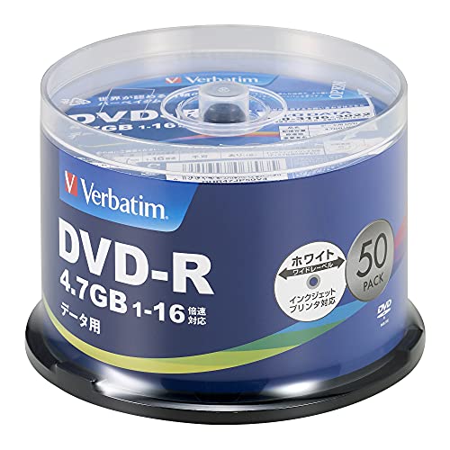 Verbatim �С��٥����� 1��Ͽ�� DVD-R 4.7GB 50�� �ۥ磻�ȥץ�󥿥֥� 1-16��® ����1�� DHR47JP50V4