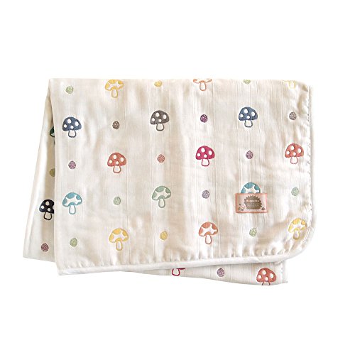10mois(ディモワ) - Hoppetta ふくふくガーゼ(6重ガーゼ)ケット コットン100% champignon LLサイズ 140..