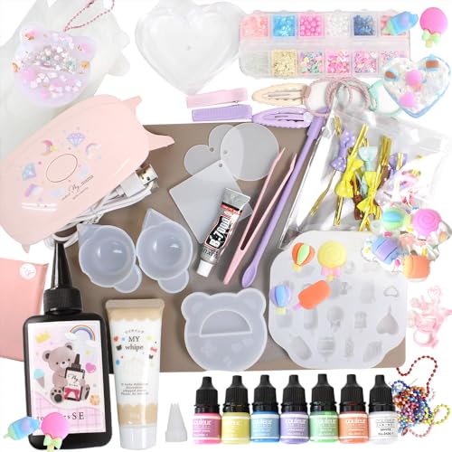 MYmama レジン & ホイップ キッズ 向け レジンスターター セット ラッピング 無料 レシピ付 誕生日 女の子 プレゼント クリスマス メイキングトイ 福袋 (ガーリー)