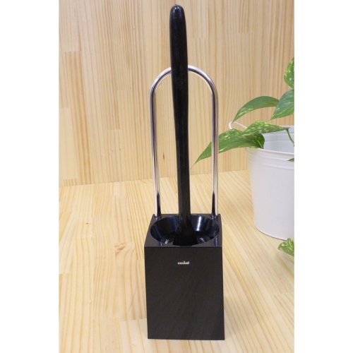 アイセン工業 aisen 取っ手付トイレブラシ ケース付 カスケット ブラック 9.2×9×36.5cm
