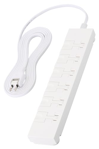 エレコム 電源タップ 雷ガード 6個口 3m イージーリリースタップ 【 回転脚パーツ 吊り穴 】 極性対応 ほこりシャッター スイングプラグ ホワイト T-KF07-2630WH