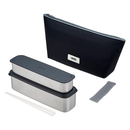 サーモス 弁当箱 2段 スリム フレッシュランチボックス 815ml グレーブラック DSA-805W GY-BK