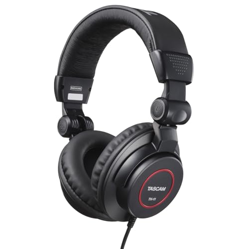 TASCAM(タスカム) TH-11 密閉型ステレオモニターヘッドホン ブラック 有線 動画映像制作 音楽制作 配信 DTM 音楽鑑賞 楽器演奏 レコ―ディング 動画音声収録 ロケ Youtube