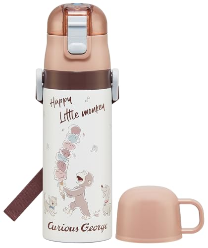 スケーター(Skater) 水筒 子供用 2WAY 直飲み 470ml コップ飲み 430ml おさるのジョージ 25 男の子 女の子 ステンレス 保温保冷 軽量 waterbottle スポーツボトル キッズ こども 水瓶 SKDC4-A