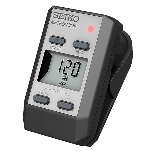 SEIKO セイコー メトロノーム クリップ式 デジタル シルバー DM51S　回転ボリュームで音量調節、消音も可能(2.0)