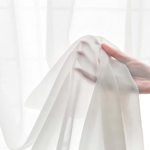 moonfarm 75D ソフト シフォン 生地 白 1～10m×幅1.5m 無地 手芸 布 薄手 (2m)