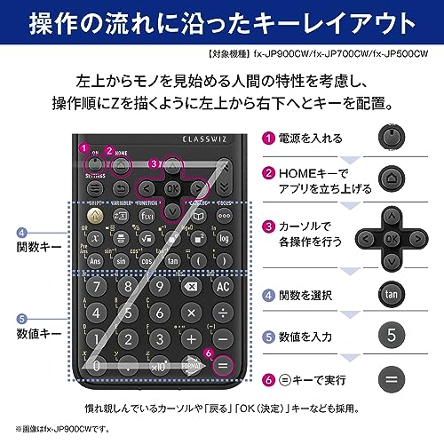 カシオ 関数電卓 高精細・日本語表示 関数・機能700以上 fx-JP900CW-N
