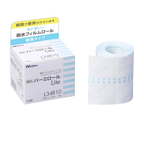 ニトムズ 優肌パーミロールLite 肌にやさしい かぶれにくい防水フィルム 極薄タイプ 10cm×12m L34R10
