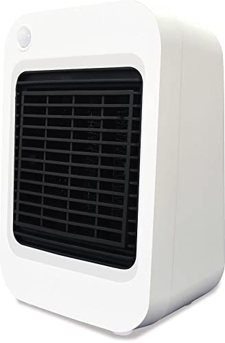 TOPLAND トップランド セラミックヒーター 600W 足元ヒーター 小型 人感センサー付 省エネ 速暖 暖房 トイレ 洗面所 脱衣所 温風調節3段階 角度調節 転倒時自動オフ機能 ホワイト SC-CH63WT