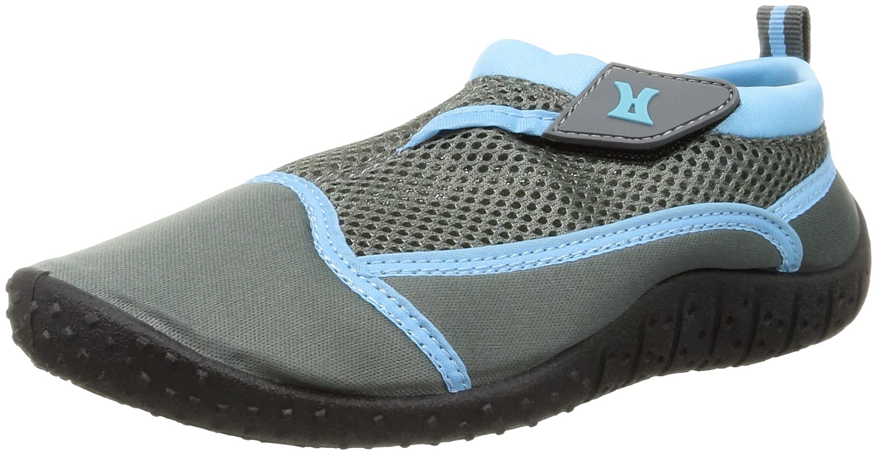 [Leyton house] サンダル マリンシューズ アクアシューズ ウォーターシューズ 水陸両用シューズ ベルクロ ビーチ アウトドア フェス ガード 安全 ケガ 防止 海 旅行 スリッポン グレー/サックス