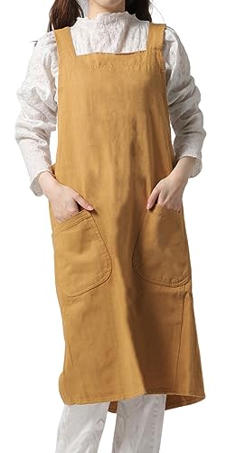 [アネス] 被るだけ エプロン X型 コットン ワークエプロン 着脱簡単 しっかり厚手 ゆったり シンプル ..
